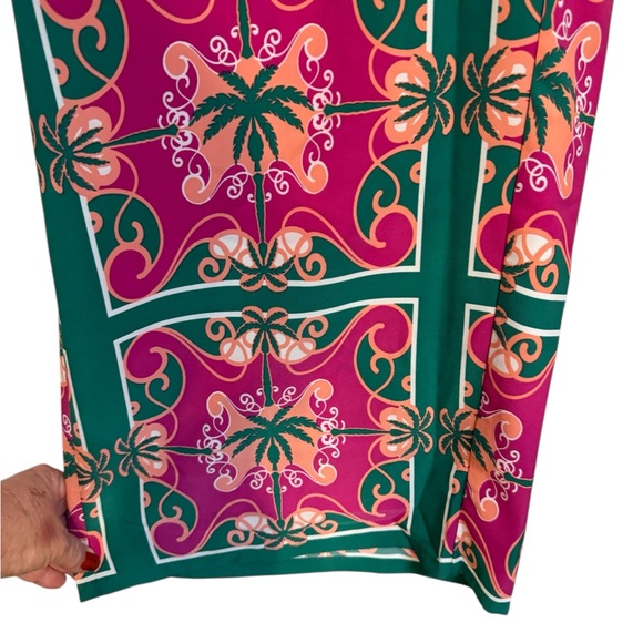 NWT  Wide Leg Tropical Palm Tree Print Pants   PLUS:  3X       #F - Picture 5 of 8